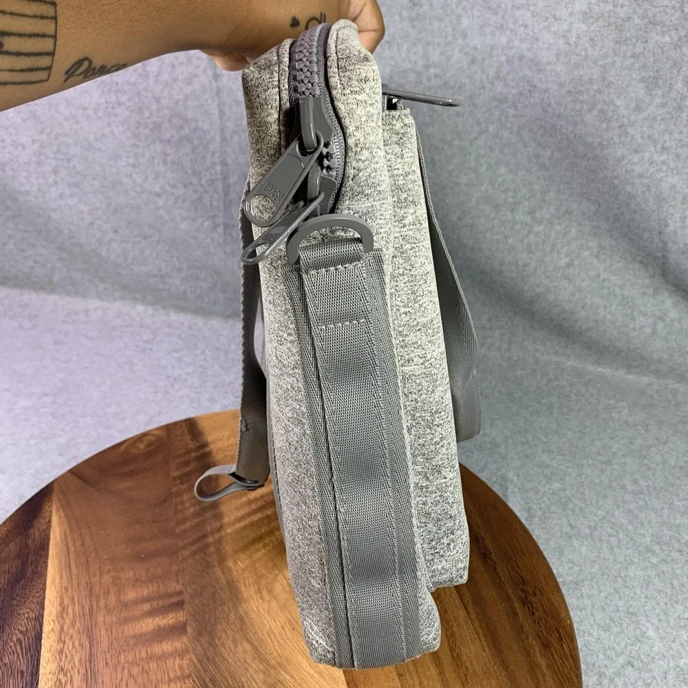Dagne Dover Laptop Tote‎ Bag Womens Gray Neoprene Work Shoulder Crossbody Pocket